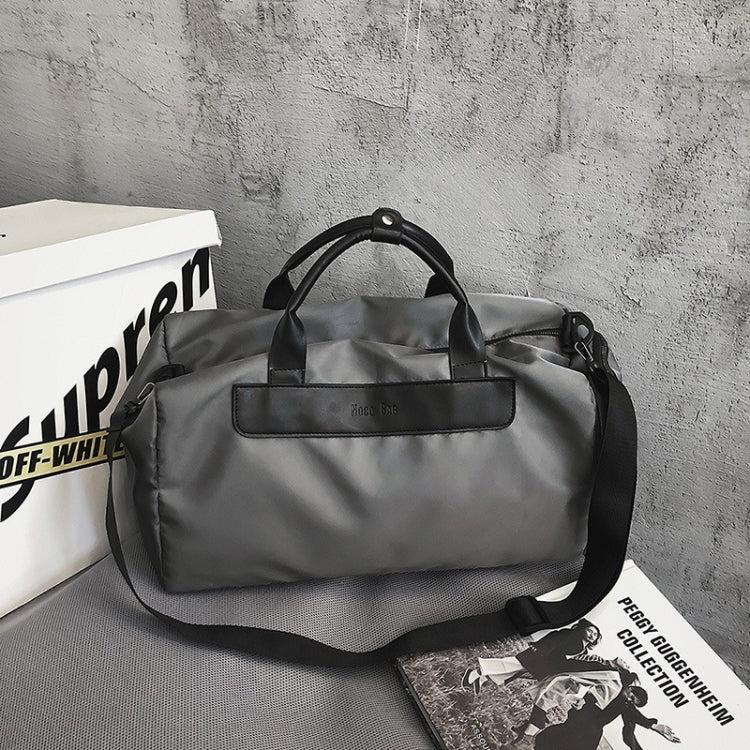 Large Capacity Portable Fitness Sports Handbag Leisure Travel Bag with Shoe Compartment(Grey)