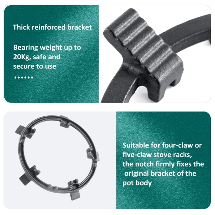 Gas Stove Anti-Slip Rack Cast Iron Anti-Slip Wok Support Ring(Black)