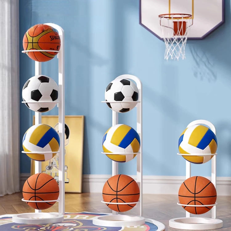 Basketball Storage Rack Volleyball Stand Holder, Spec: 4 Layers Black