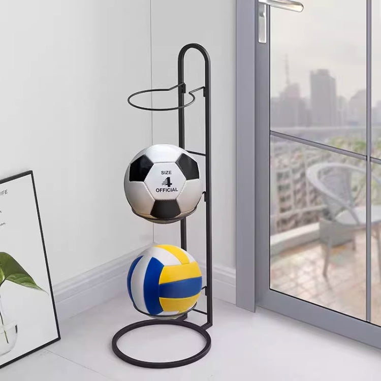Basketball Storage Rack Volleyball Stand Holder, Spec: 2 Layers Black