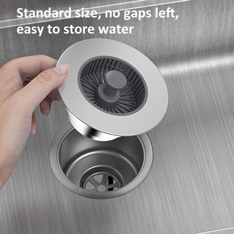 Pop Up Kitchen Sink Drain Strainer Stopper Combo Anti-Clog and Easy Clean(Silver)