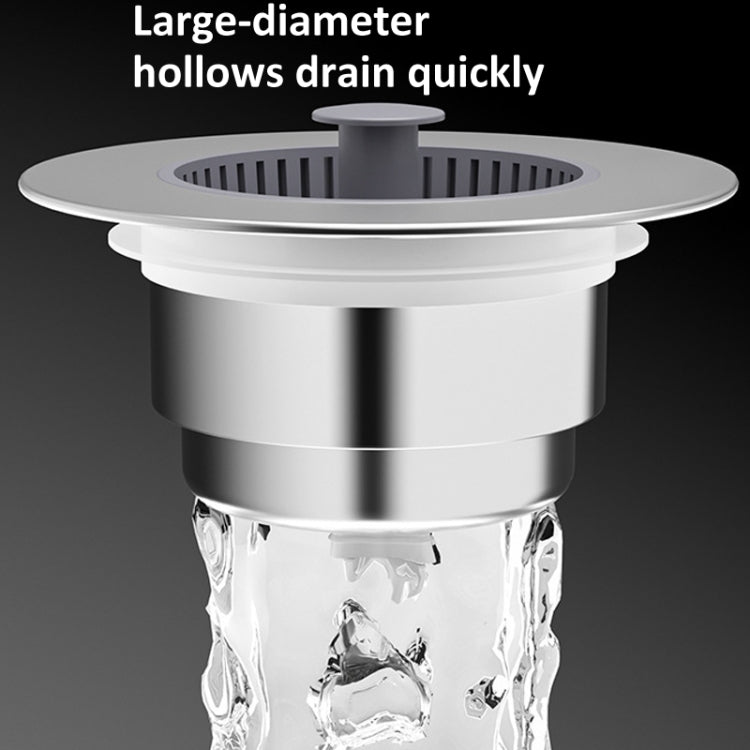Pop Up Kitchen Sink Drain Strainer Stopper Combo Anti-Clog and Easy Clean(Silver)