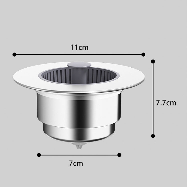 Pop Up Kitchen Sink Drain Strainer Stopper Combo Anti-Clog and Easy Clean(Silver)