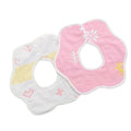 2pcs Dual Sided Newborn Baby Petal Waterproof Bib Six Layers Gauze Cotton Plum Bib, Style: Random Pattern