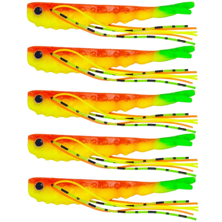 6.6cm 5pcs /Pack HENGJIA SO175 Two Color Split Fork Soft Bait Freshwater Fishing Salmon Lures(Color 3)