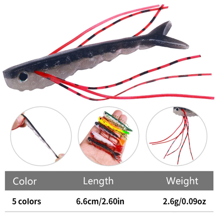 6.6cm 5pcs /Pack HENGJIA SO175 Two Color Split Fork Soft Bait Freshwater Fishing Salmon Lures(Color 4)