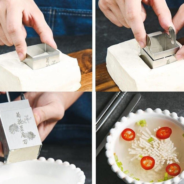 Chrysanthemum Shredded Tofu Knife Mold 304 Stainless Steel Tofu Knife Kitchen Tools(Chrysanthemum Tofu Knife)