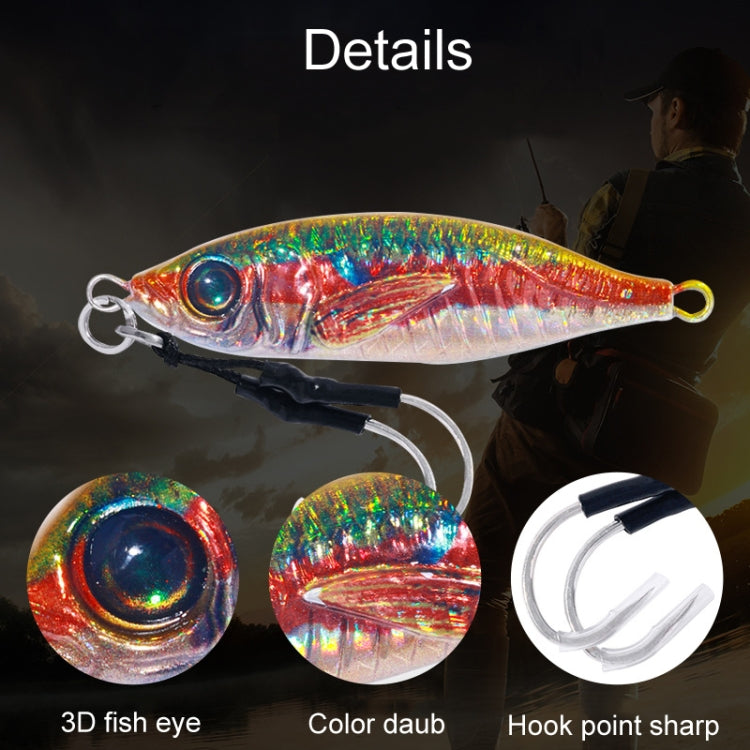 10colors /Set HENGJIA Iron Plate Lead Fish Dummy Bait Slow Cranking Sea Fishing Lures, Model: 40g