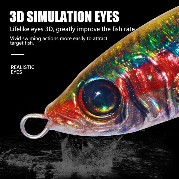 10colors /Set HENGJIA Iron Plate Lead Fish Dummy Bait Slow Cranking Sea Fishing Lures, Model: 60g
