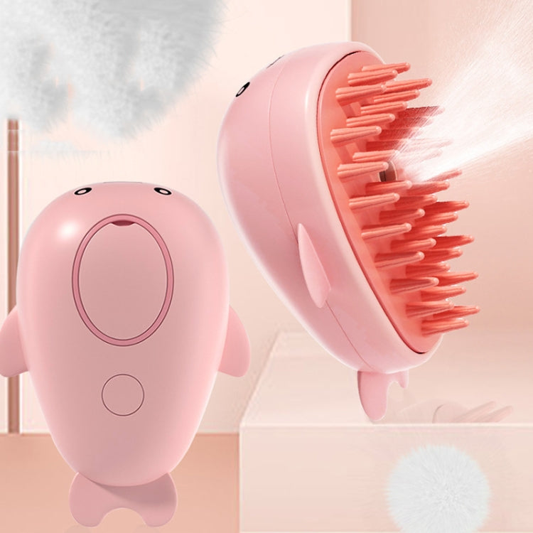 Pet Spray Steamy Brush Cat Dog Grooming Massage Comb(Dolphin Pink)