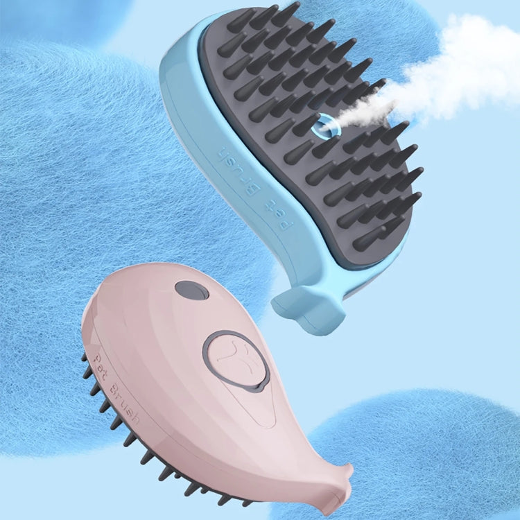 Pet Spray Steamy Brush Cat Dog Grooming Massage Comb(Dolphin Pink)