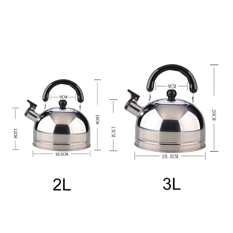 Thickened Stainless Steel Hemispherical Whistle Induction Cooker Gas Stove Kettle, Capacity: 2L Gold