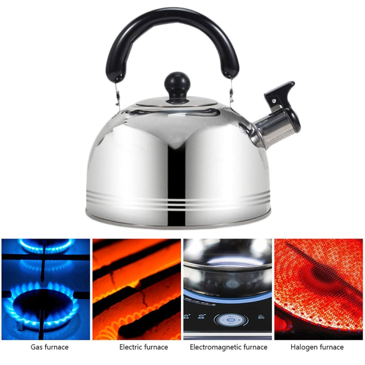 Thickened Stainless Steel Hemispherical Whistle Induction Cooker Gas Stove Kettle, Capacity: 3L Red