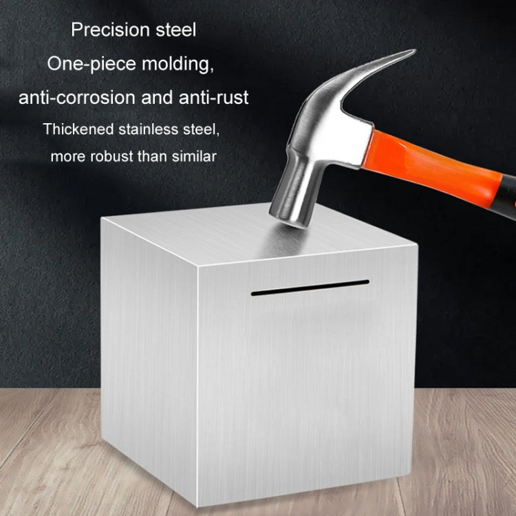 12x12x12cm Stainless Steel Money Box Only In, No Export Adult Children Savings Box