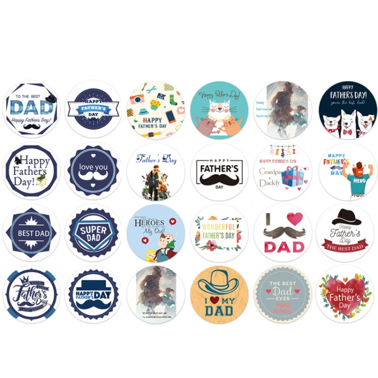 1.5 Inch  500pcs /Roll Happy Fathers Day Stickers For Box And Gifts Wrapping Decoration(Style Three)