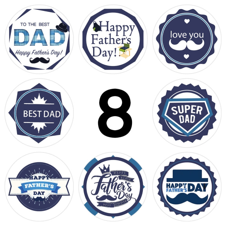 1.5 Inch  500pcs /Roll Happy Fathers Day Stickers For Box And Gifts Wrapping Decoration(Style Three)