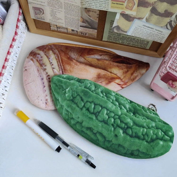 3D Simulation Ingredients Vegetable Plush Pencil Pouch Large Pen Case Student Stationery, Style: Cabbage