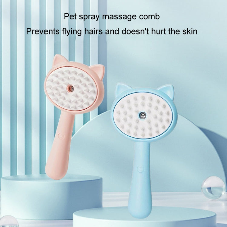 Pet Spray Massage Comb Cats Anti Flying Hair Bathing Brush(Blue)