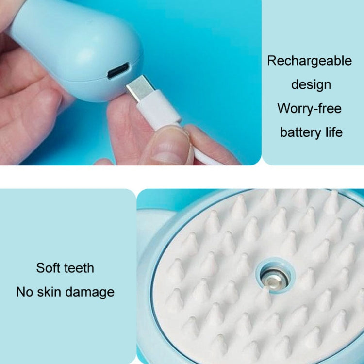 Pet Spray Massage Comb Cats Anti Flying Hair Bathing Brush(Blue)