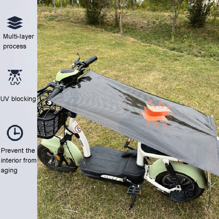 Electric Bike Telescopic Sunshade Rain Shield Motorcycle Rain Cover, Size: 58 x 125cm Silver