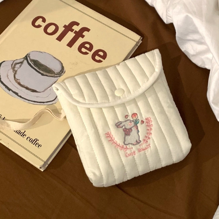 Embroidered Cartoon Cute Sanitary Napkin Mini Storage Bag, Color: Rabbit Bow