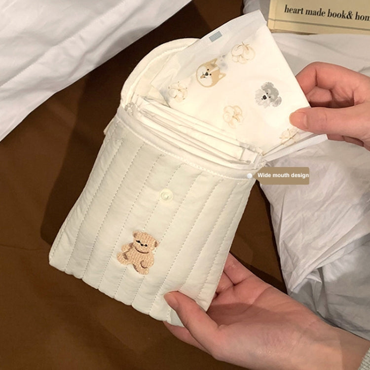 Embroidered Cartoon Cute Sanitary Napkin Mini Storage Bag, Color: Kitten