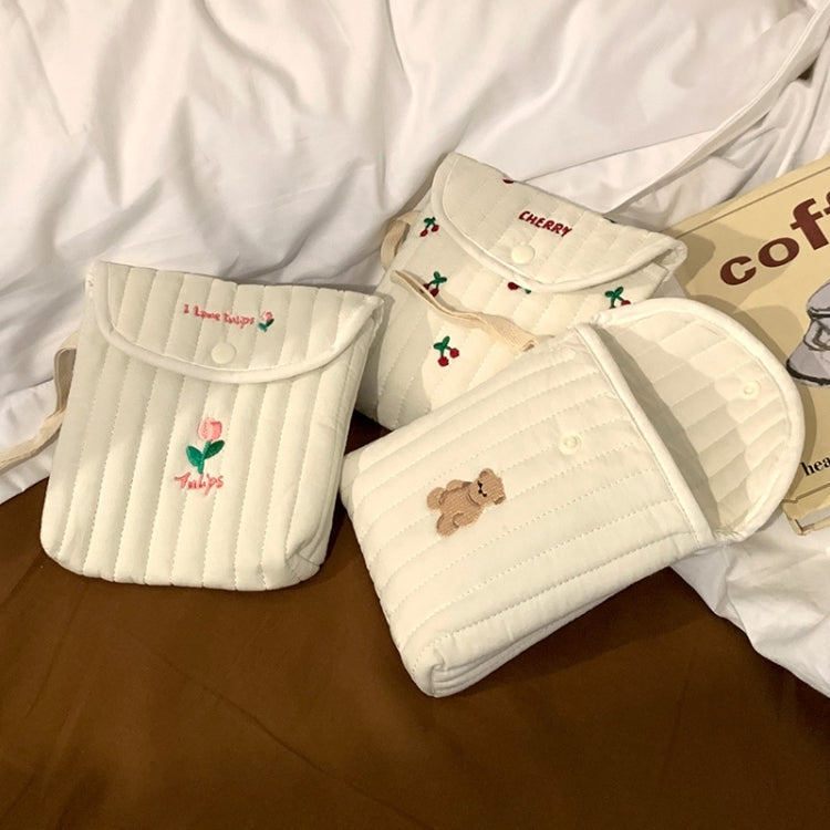 Embroidered Cartoon Cute Sanitary Napkin Mini Storage Bag, Color: Rabbit Bow