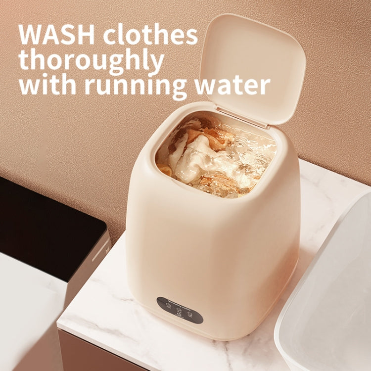 Small Household Portable Underwear Washing Machine, Size: UK Plug(Milk Yellow)