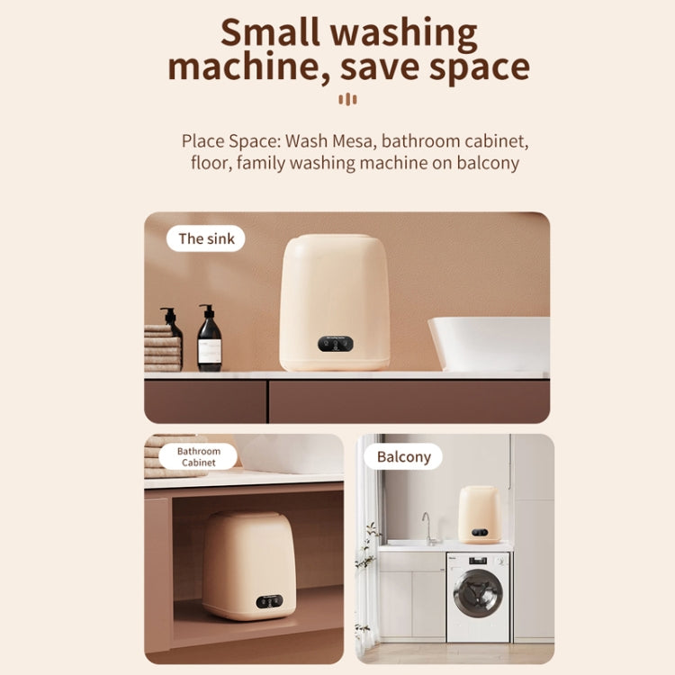 Small Household Portable Underwear Washing Machine, Size: UK Plug(Milk Yellow)