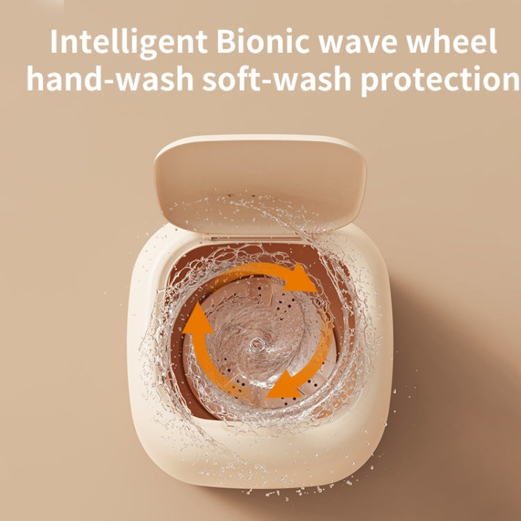Small Household Portable Underwear Washing Machine, Size: UK Plug(Milk Yellow)
