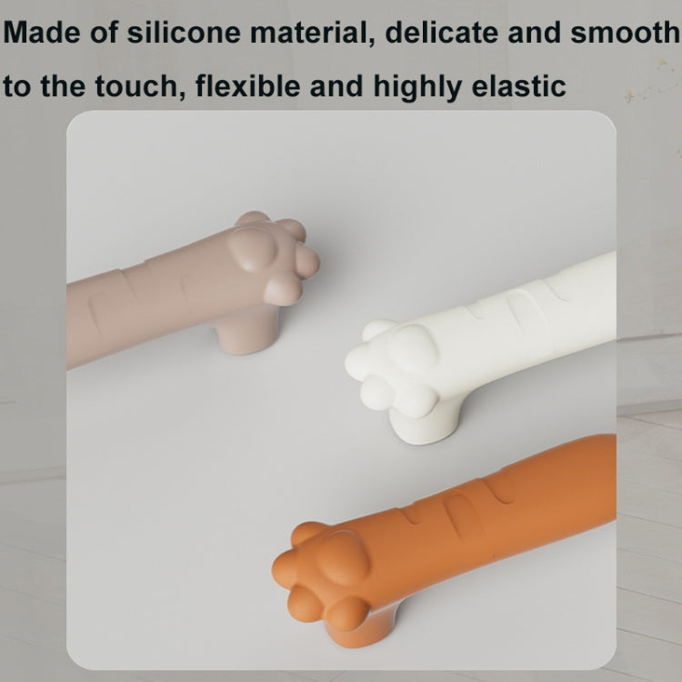 Silicone Door Handle Protector Children Anti-collision Door Pads, Spec: Cat Claw-Brown
