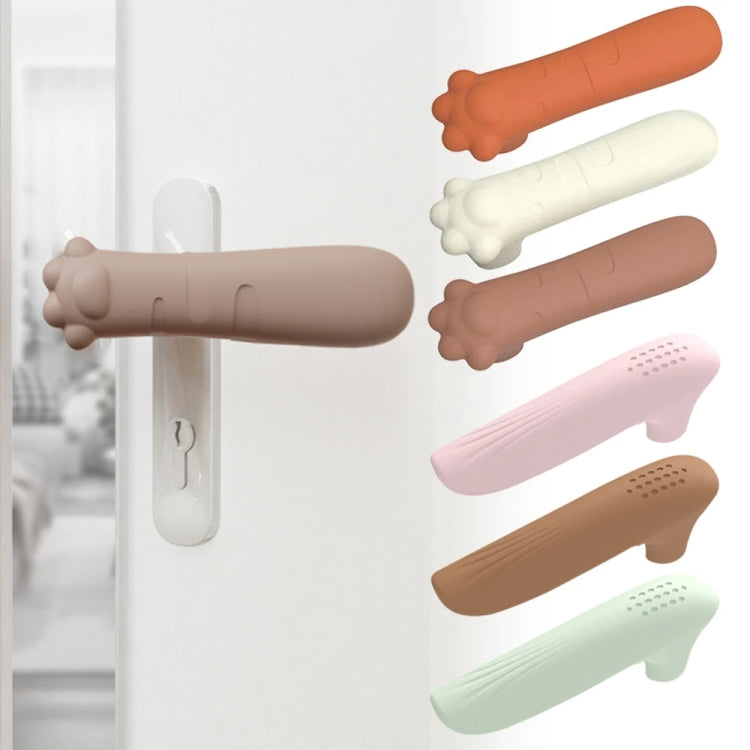 Silicone Door Handle Protector Children Anti-collision Door Pads, Spec: Cat Claw-Beige