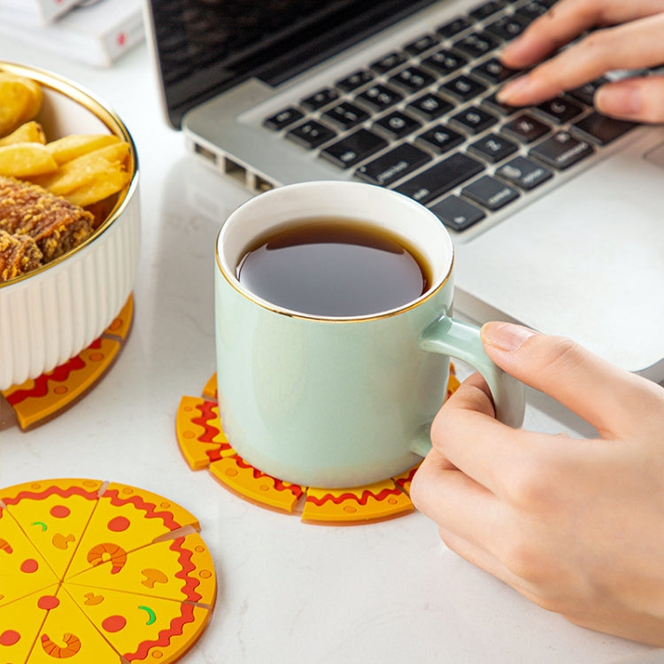 Silicone Insulated Table Placemat Pizza Shaped Bowl Mat PVC Coasters, Size: Medium