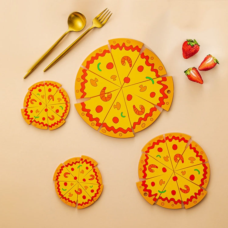Silicone Insulated Table Placemat Pizza Shaped Bowl Mat PVC Coasters, Size: Small