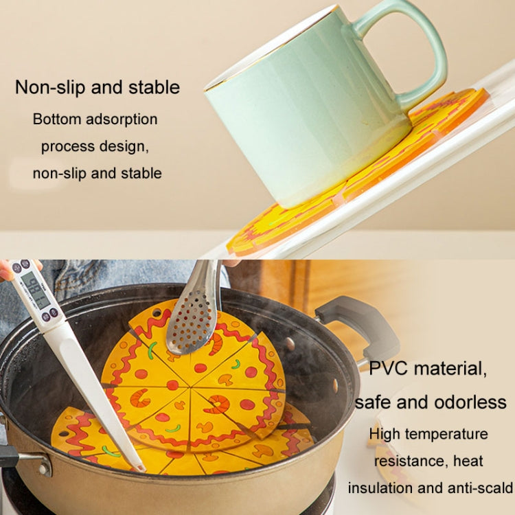 Silicone Insulated Table Placemat Pizza Shaped Bowl Mat PVC Coasters, Size: Large