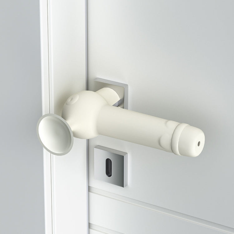 Suction Cup Silicone Door Handle Protective Cover Anti-collision Door Cushion(White)