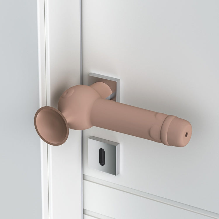 Suction Cup Silicone Door Handle Protective Cover Anti-collision Door Cushion(Brown)
