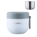 304 Stainless Steel Insulated Soup Bowl Oatmeal Breakfast Cup Portable Lunch Box, Color: 800ml White