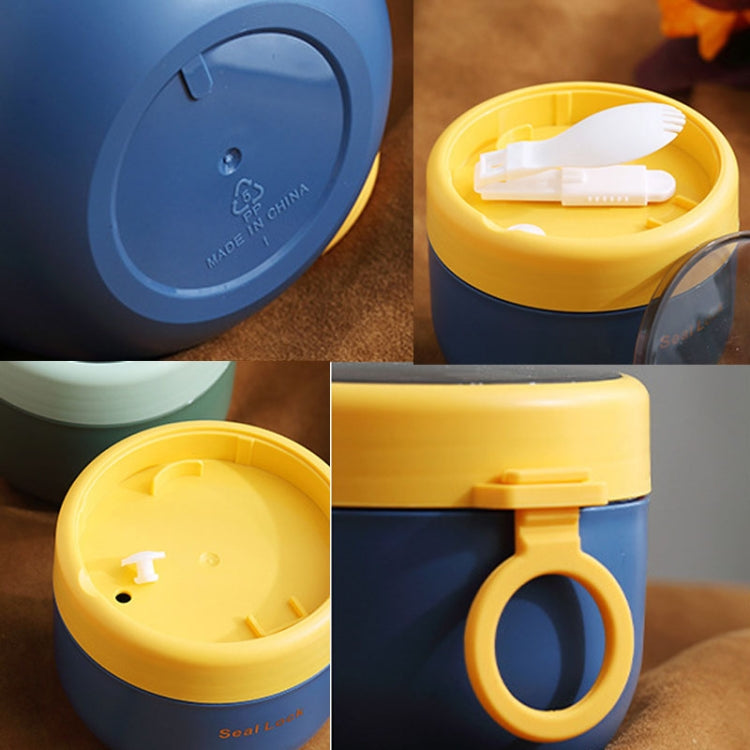 304 Stainless Steel Insulated Soup Bowl Oatmeal Breakfast Cup Portable Lunch Box, Color: 600ml White