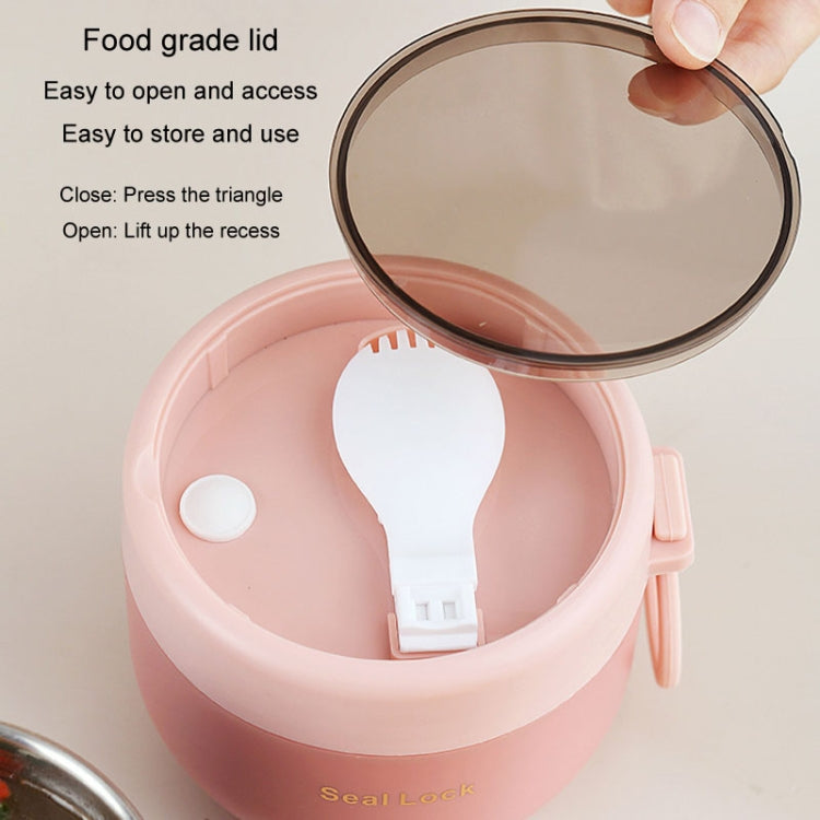 304 Stainless Steel Insulated Soup Bowl Oatmeal Breakfast Cup Portable Lunch Box, Color: 600ml Blue
