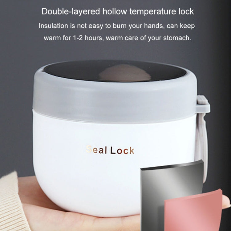 304 Stainless Steel Insulated Soup Bowl Oatmeal Breakfast Cup Portable Lunch Box, Color: 600ml Blue