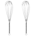 2pcs Household Manual Spring Beater Handheld Stainless Steel Mini Whisk, Size: 12 inch
