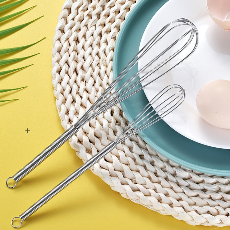 2pcs Household Manual Spring Beater Handheld Stainless Steel Mini Whisk, Size: 10 inch