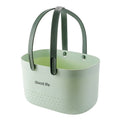 Silicone Portable Wash Basket Bathroom Storage Drainage Shower Shelf Basket(Green)