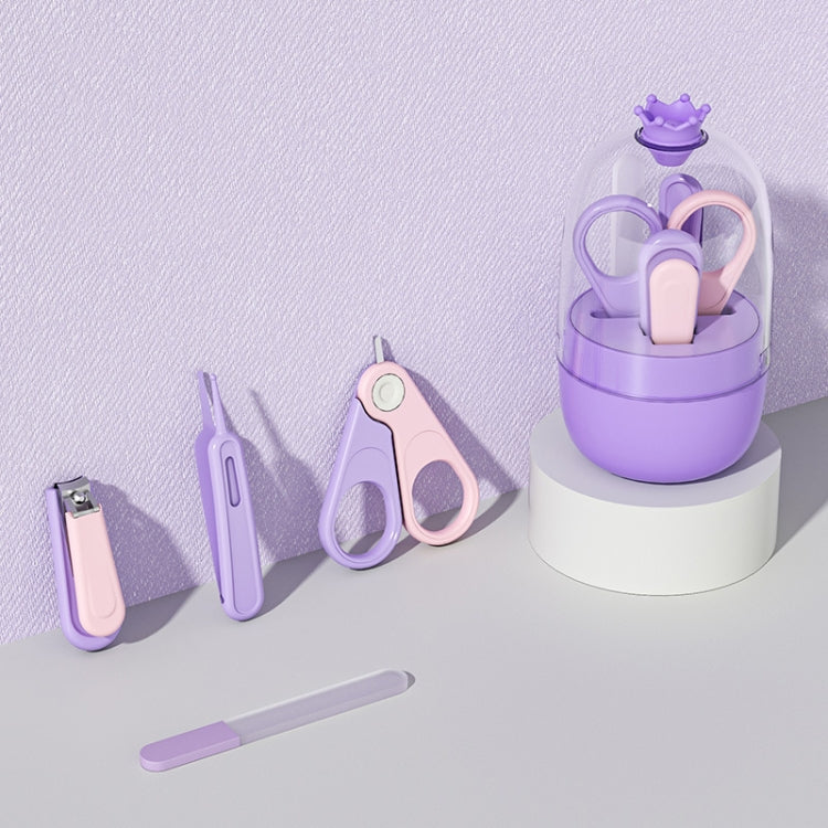 4-In-1 Infant Nails Clippers Newborn Cleaning Care Set(Purple)