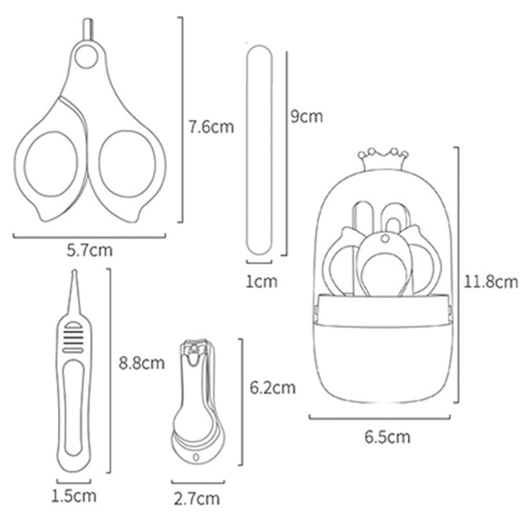 4-In-1 Infant Nails Clippers Newborn Cleaning Care Set(Purple)