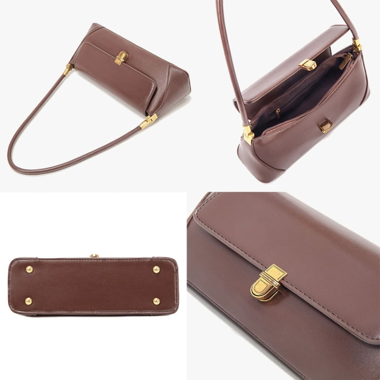 Women Vintage Baguette Armpit Bag Shoulder Handbag(Olive Black)