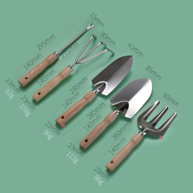 Garden Planting Shoveling Tools Thickened Wooden Handle Gardening Kit, Model: Triple Fork