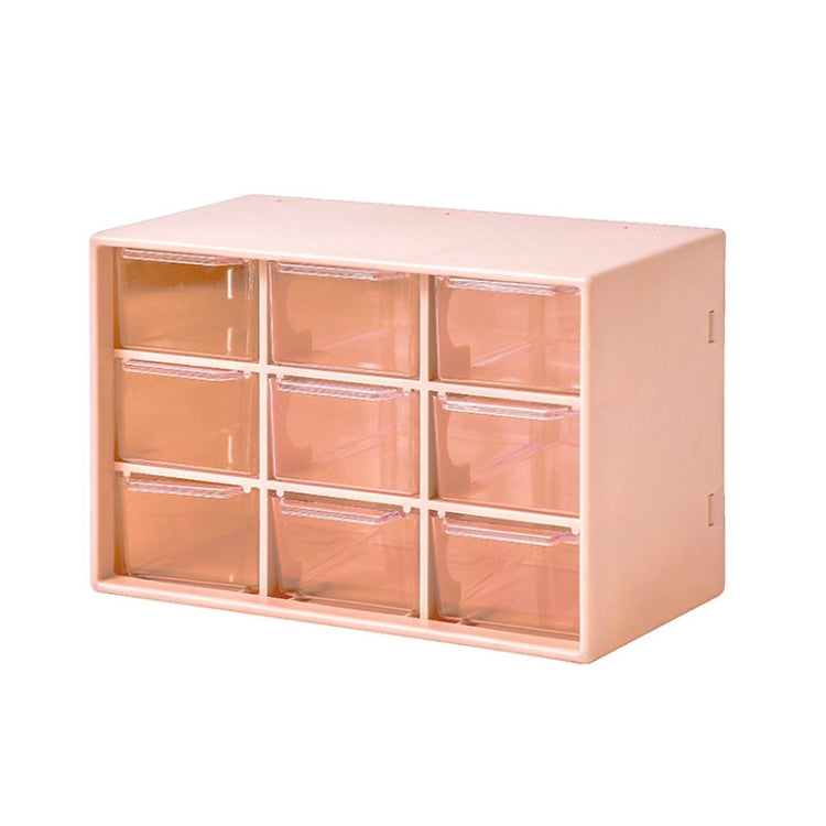 Transparent Desktop Small Objects Compartment Drawer Organizer Hair Accessories Storage Case, Color: 9 Grids Pink