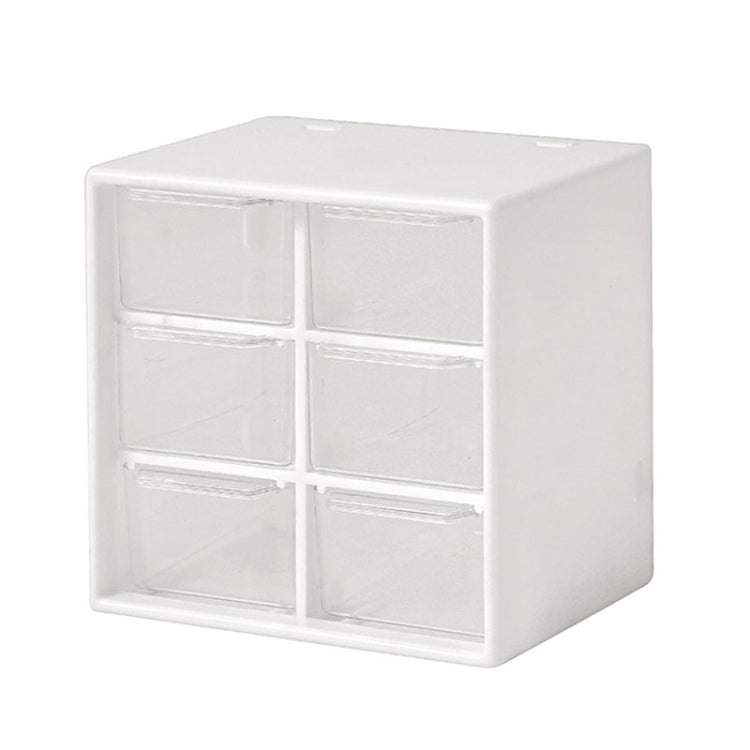 Transparent Desktop Small Objects Compartment Drawer Organizer Hair Accessories Storage Case, Color: 6 Grids White